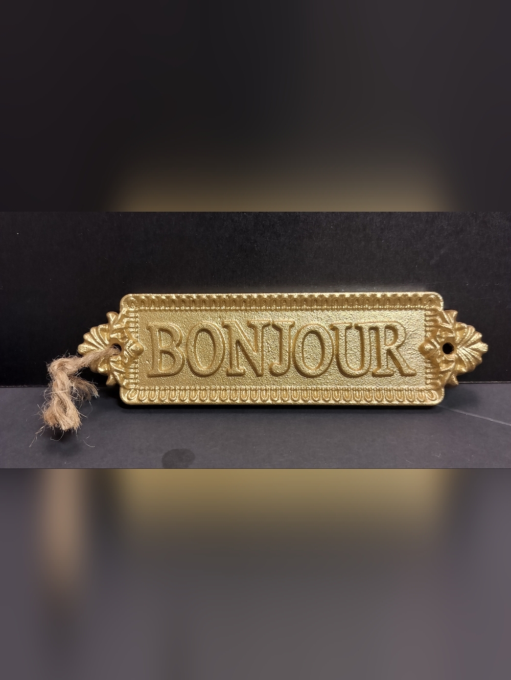 Bonjour Decorative Wall Plaque - Gold